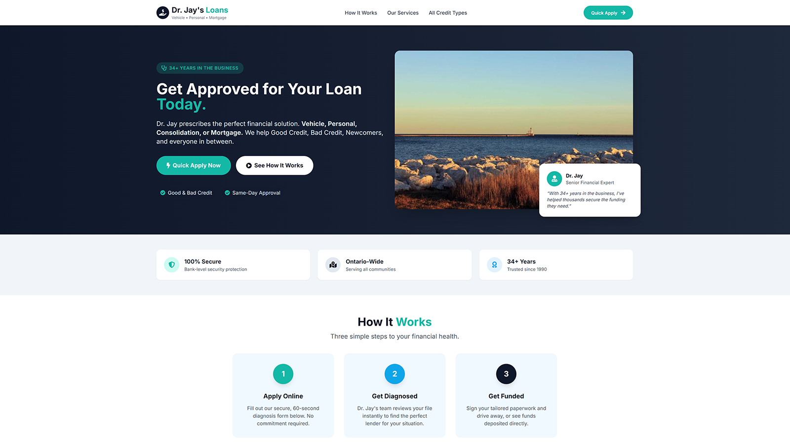 Dr. Jay's Loans website screenshot